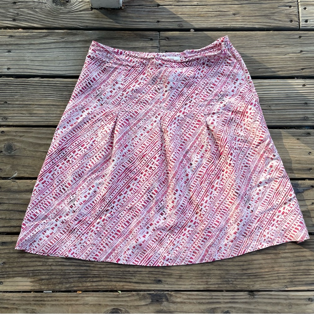 Merona Women's Silk Skirt red and white patterned